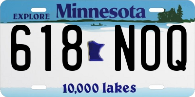 MN license plate 618NOQ
