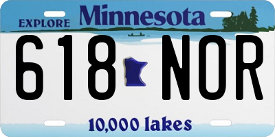 MN license plate 618NOR
