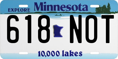 MN license plate 618NOT