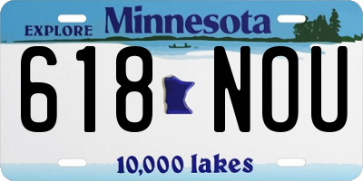 MN license plate 618NOU