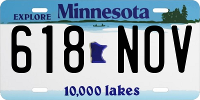 MN license plate 618NOV
