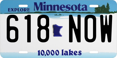 MN license plate 618NOW