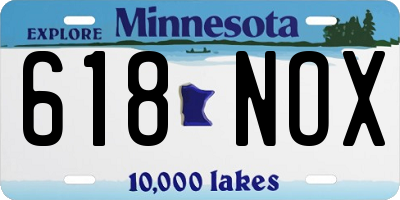 MN license plate 618NOX