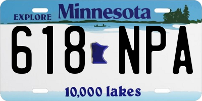 MN license plate 618NPA