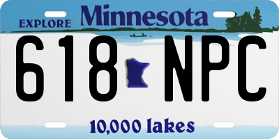 MN license plate 618NPC