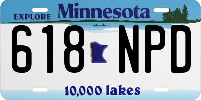 MN license plate 618NPD