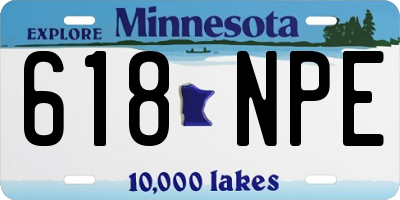 MN license plate 618NPE