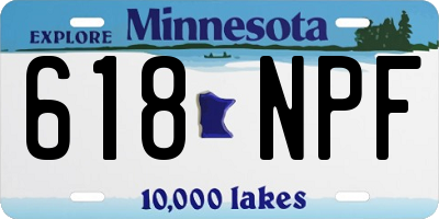 MN license plate 618NPF