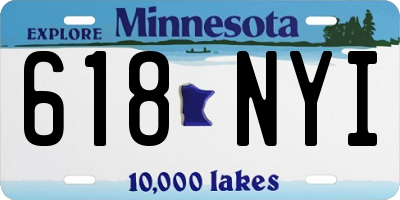 MN license plate 618NYI