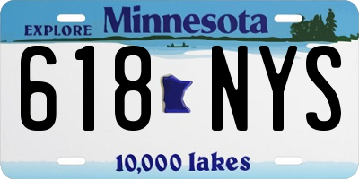 MN license plate 618NYS