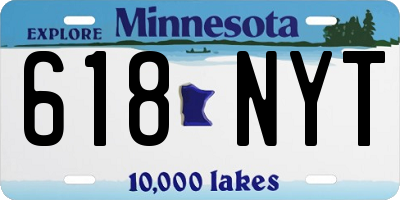 MN license plate 618NYT