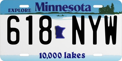 MN license plate 618NYW
