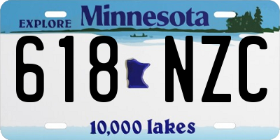 MN license plate 618NZC
