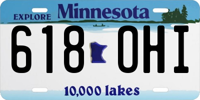 MN license plate 618OHI