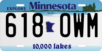 MN license plate 618OWM