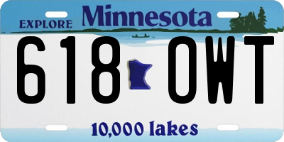 MN license plate 618OWT