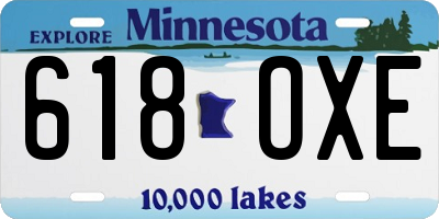MN license plate 618OXE