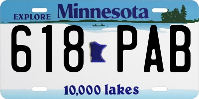MN license plate 618PAB