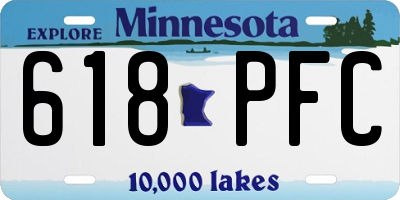 MN license plate 618PFC