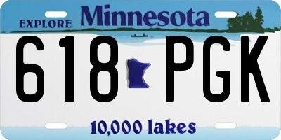 MN license plate 618PGK