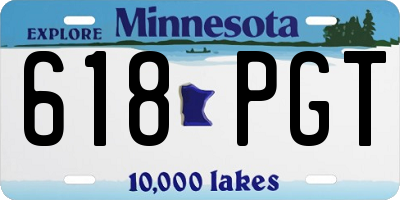 MN license plate 618PGT