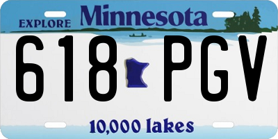 MN license plate 618PGV