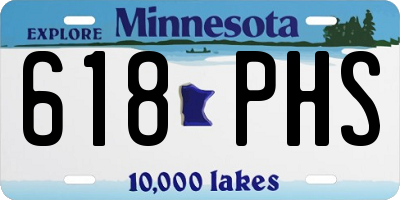 MN license plate 618PHS