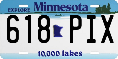 MN license plate 618PIX