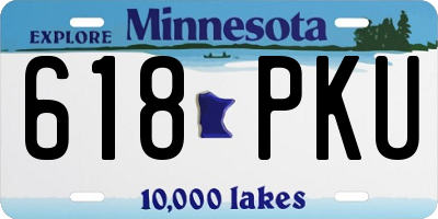 MN license plate 618PKU
