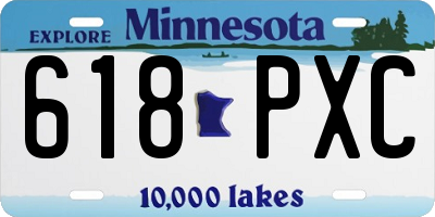 MN license plate 618PXC