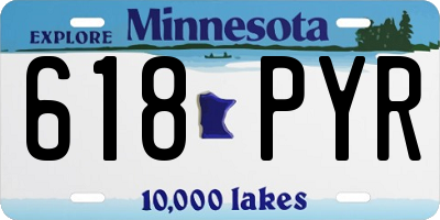 MN license plate 618PYR