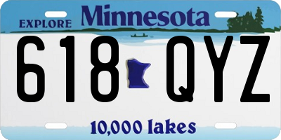 MN license plate 618QYZ