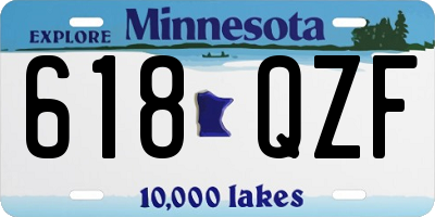 MN license plate 618QZF