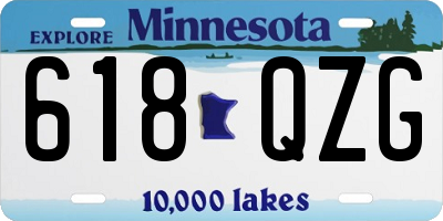 MN license plate 618QZG