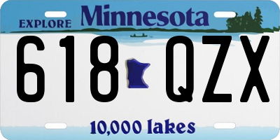 MN license plate 618QZX