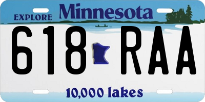MN license plate 618RAA