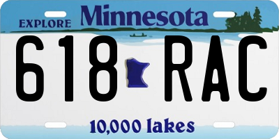 MN license plate 618RAC