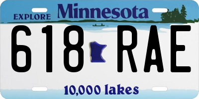 MN license plate 618RAE