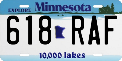 MN license plate 618RAF