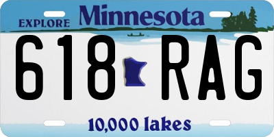 MN license plate 618RAG