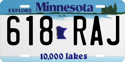 MN license plate 618RAJ