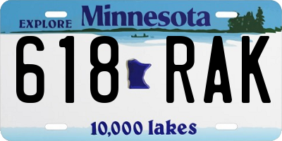 MN license plate 618RAK