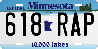 MN license plate 618RAP