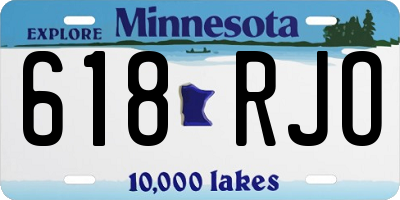 MN license plate 618RJO