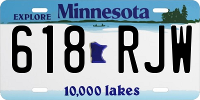 MN license plate 618RJW