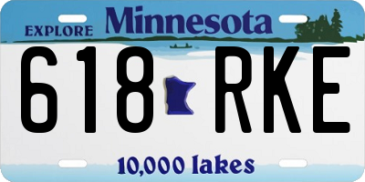 MN license plate 618RKE