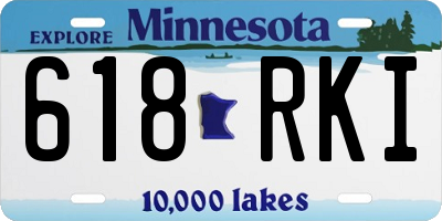 MN license plate 618RKI