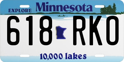 MN license plate 618RKO