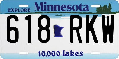 MN license plate 618RKW