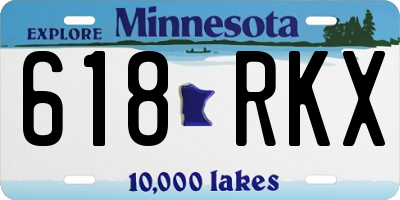 MN license plate 618RKX